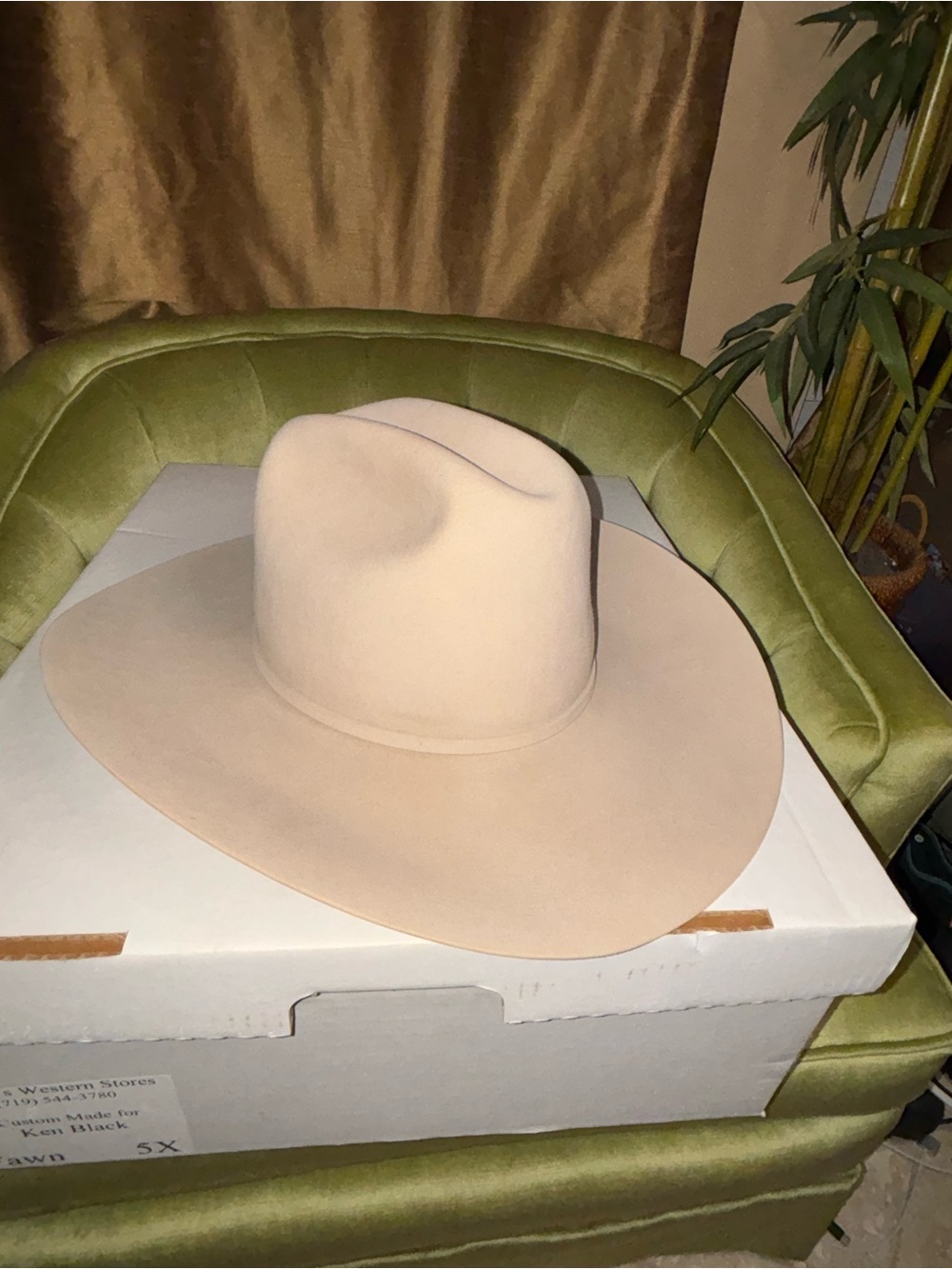 New Custom made 5X Greeley Hat Works W/ Original Box And custom Highlights 7 1/8 - Picture 11 of 12